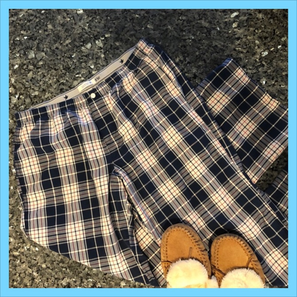 AERIE Navy, White & Red Plaid Pajama Bottoms - Picture 2 of 14